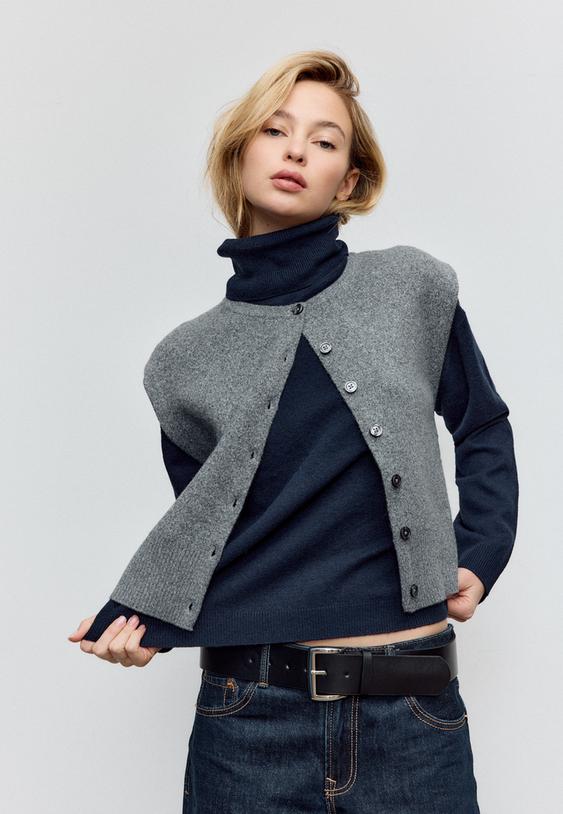 Stradivarius Semi-Wide Faux Suede Belt Black 34