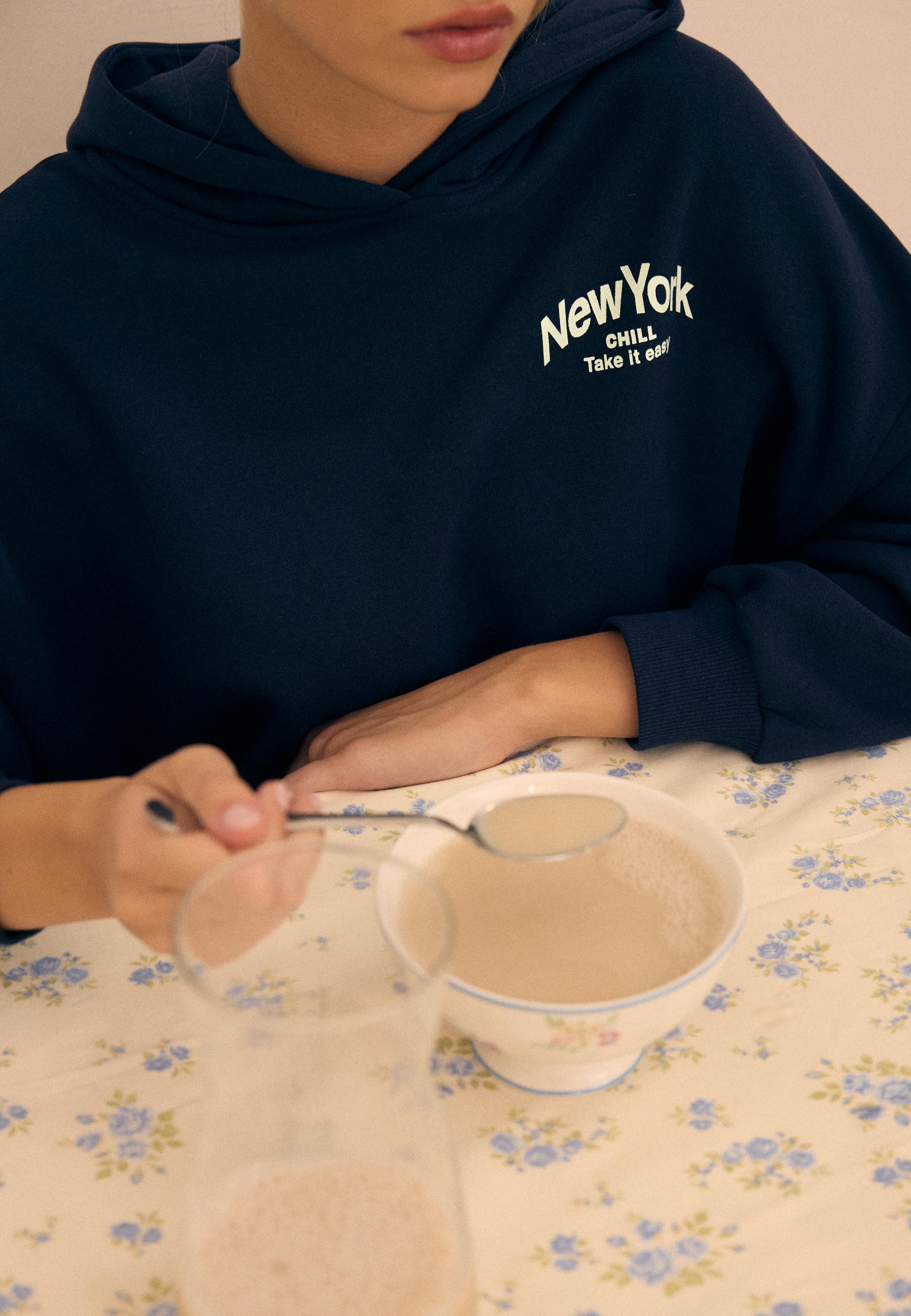 Oversized graphic sweatshirt — Navy blue