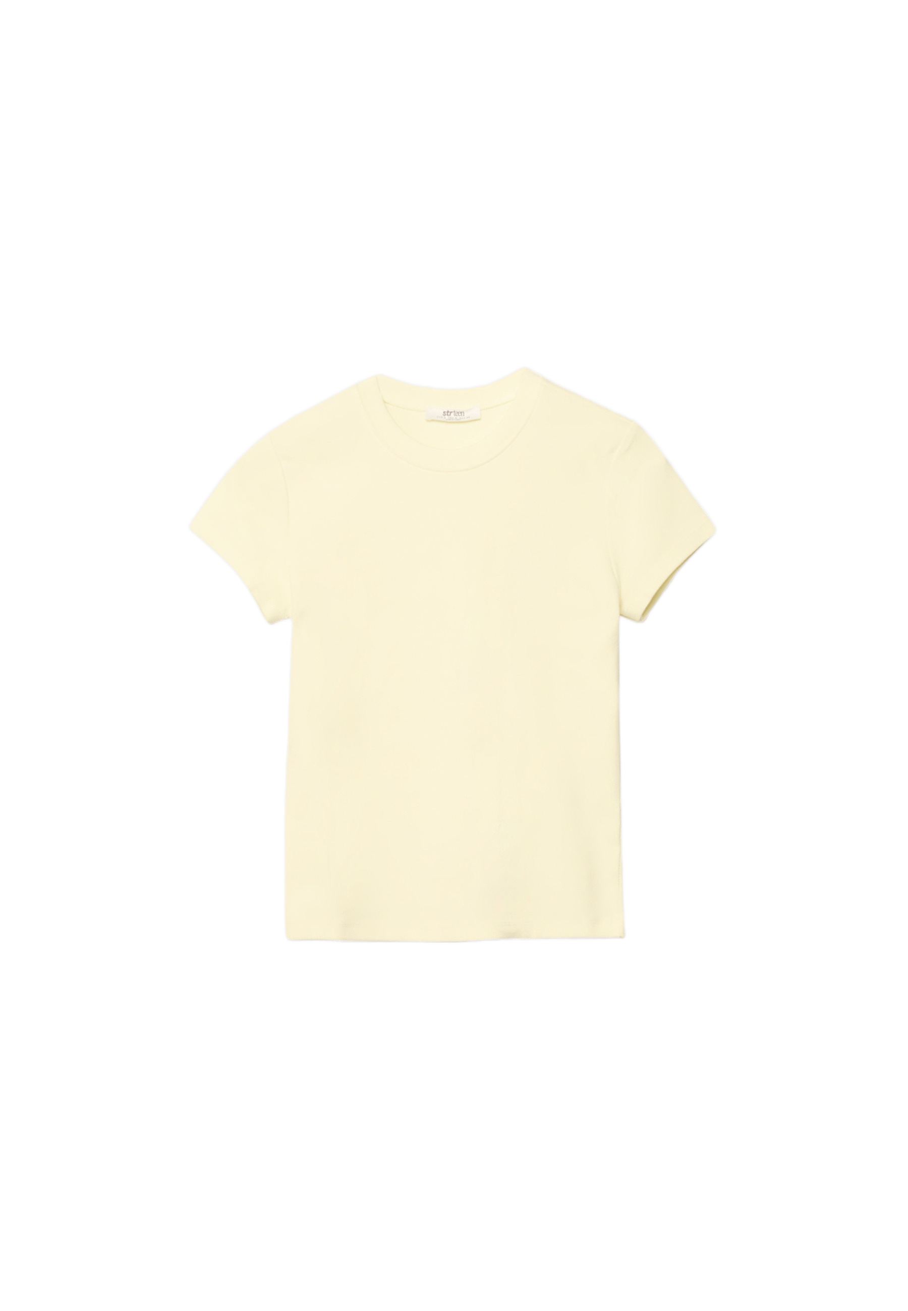 Basic round neck short sleeve T-shirt — Pastel yellow