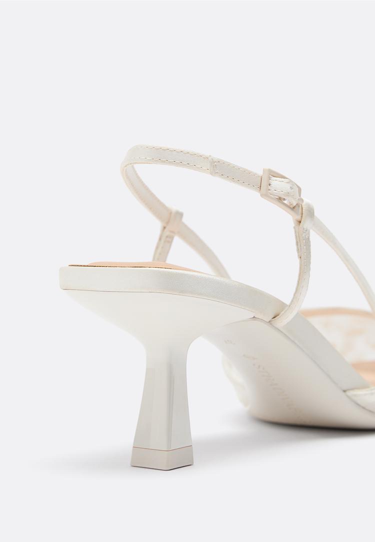 zapatos tacon kitten mesh pedreria