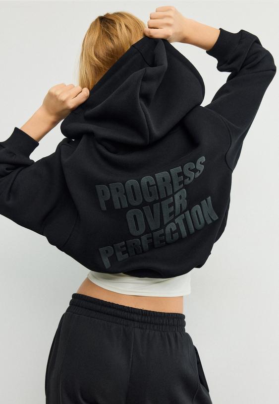 bomber sweatshirt met capuchon en print