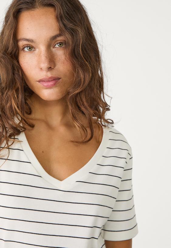 Basic regular fit çizgili kalın t-shirt_1