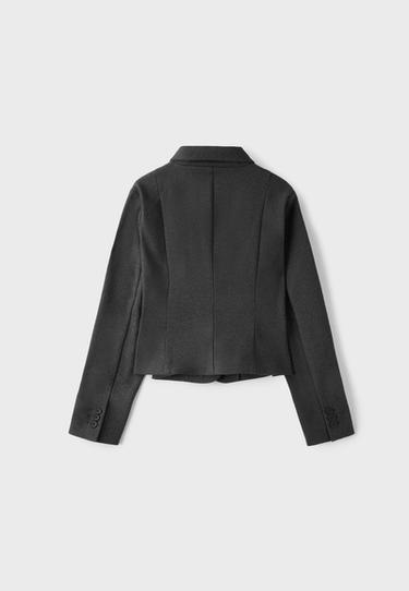 Fitted mini blazer with buttons — Mid grey 8