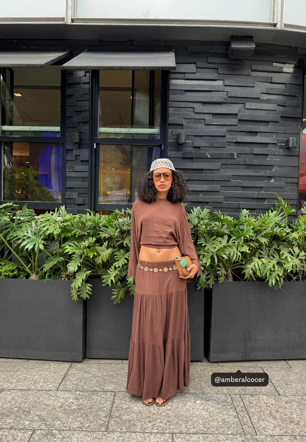 Boho midi skirt