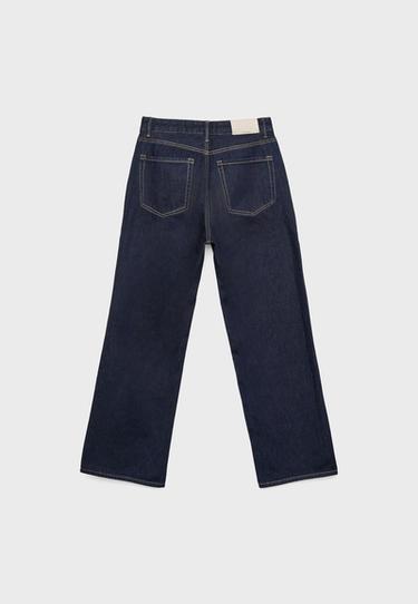 D92 Ripped straight wide-leg jeans — OVERDYED BLUE DENIM 8