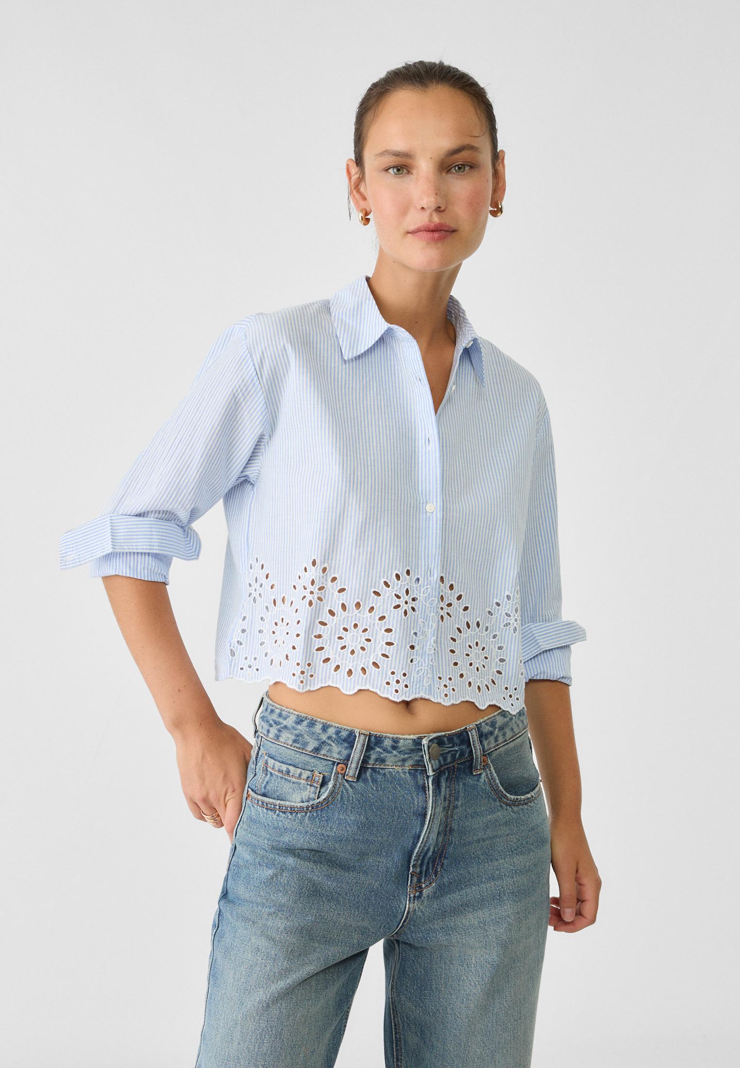 Camisa rayas stradivarius sale