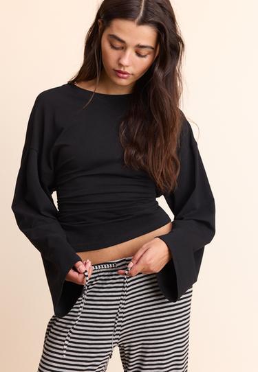 Striped slim-waist jogger trousers — Black 4