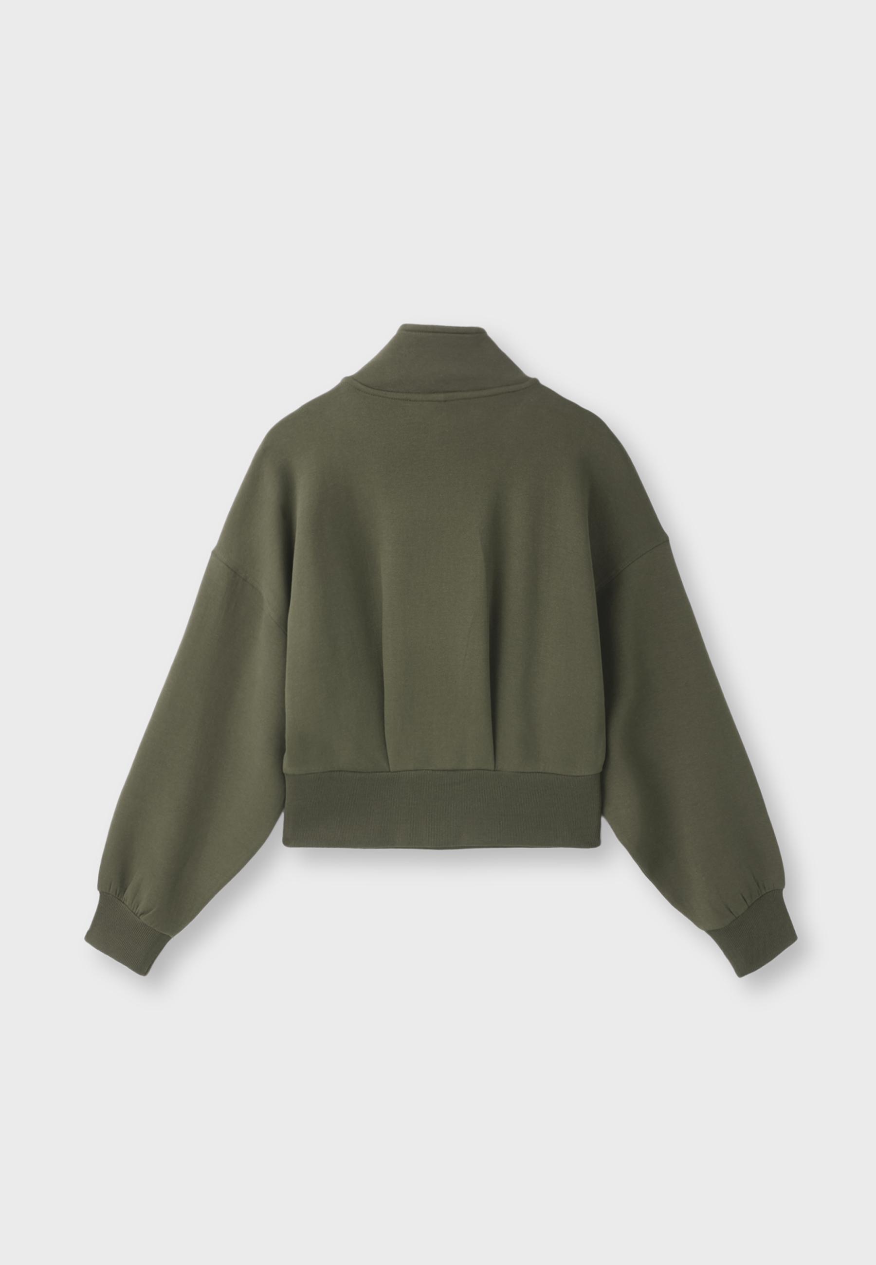 B10 Zip-up sweatshirt with collar — Khaki