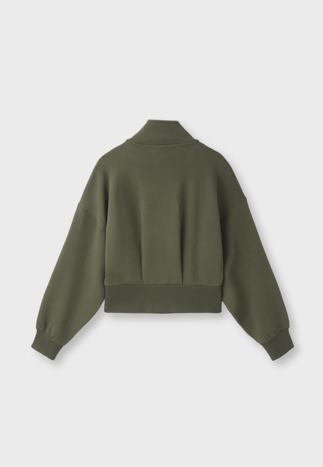 B10 Zip-up sweatshirt with lapel collar — Khaki