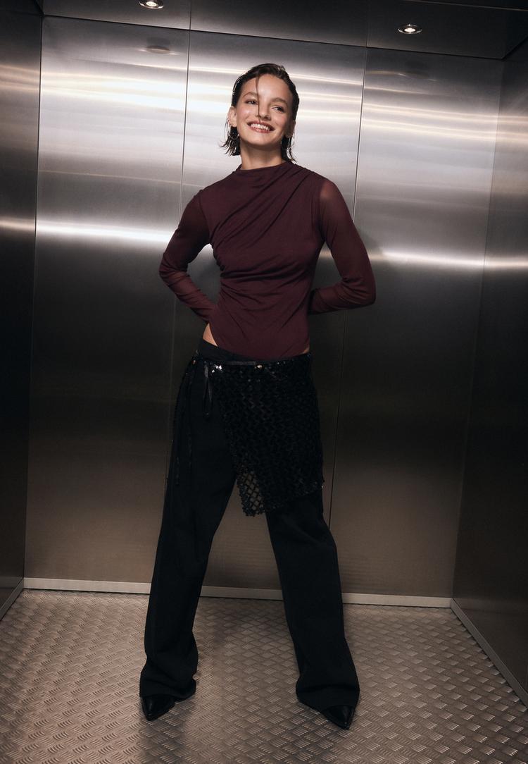 body met ruches van tule