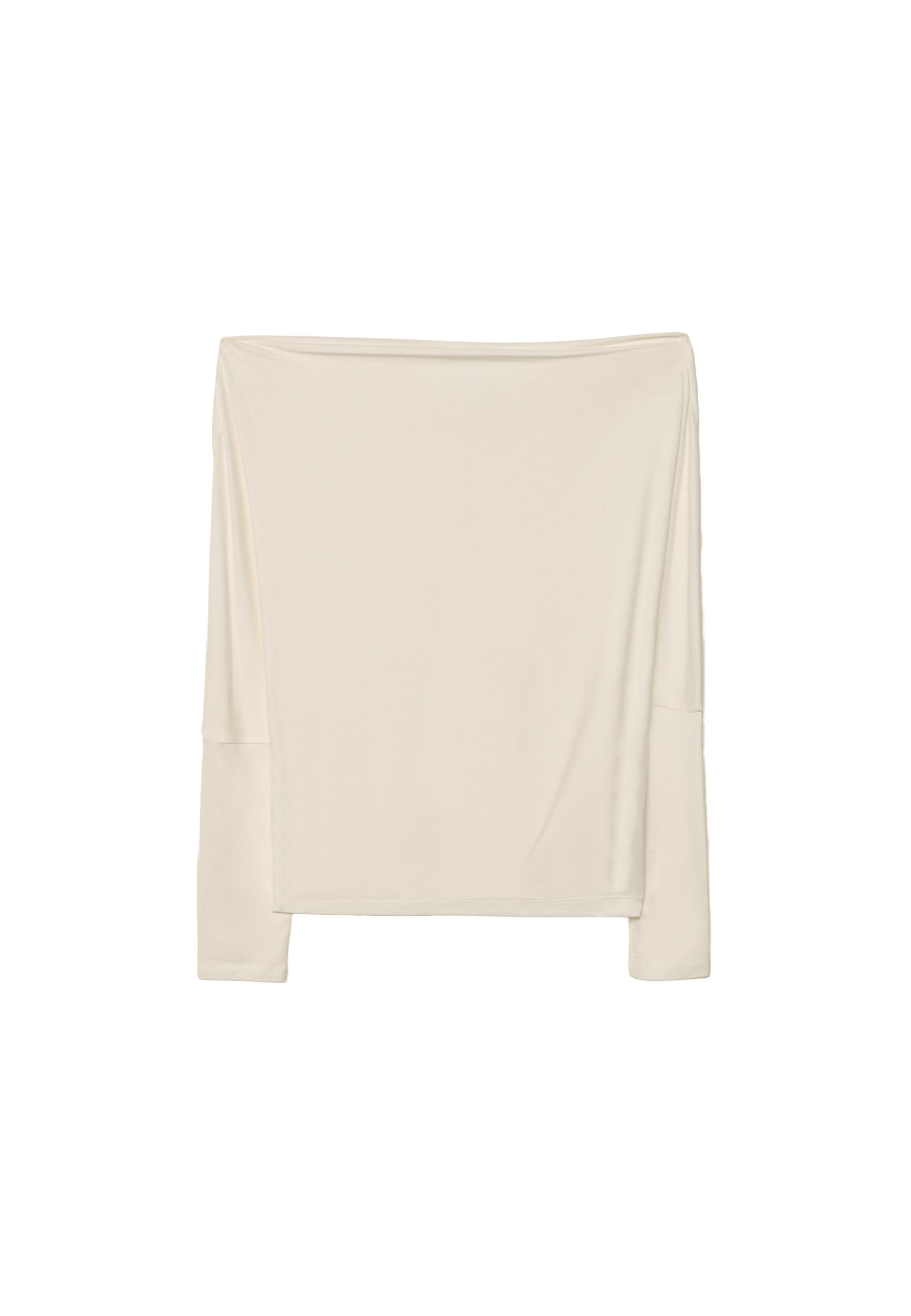 Asymmetric modal top — Ecru