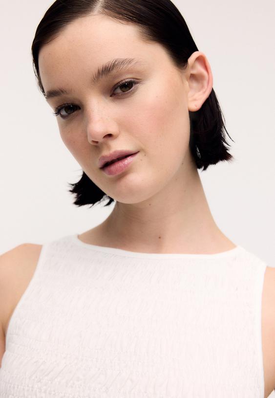 gathered t shirt with ruffles