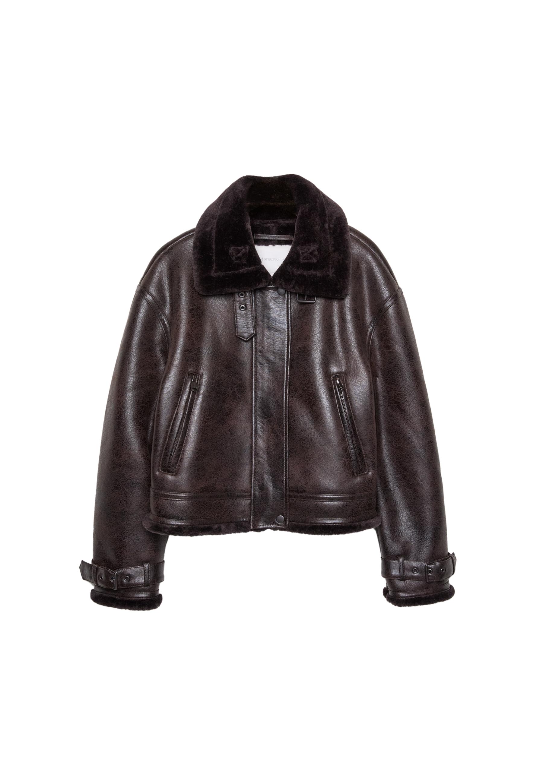 Stradivarius 黒 フェイクファー ジャケット M オンライン 通販ファッション - Stradivarius 黒 フェイクファー