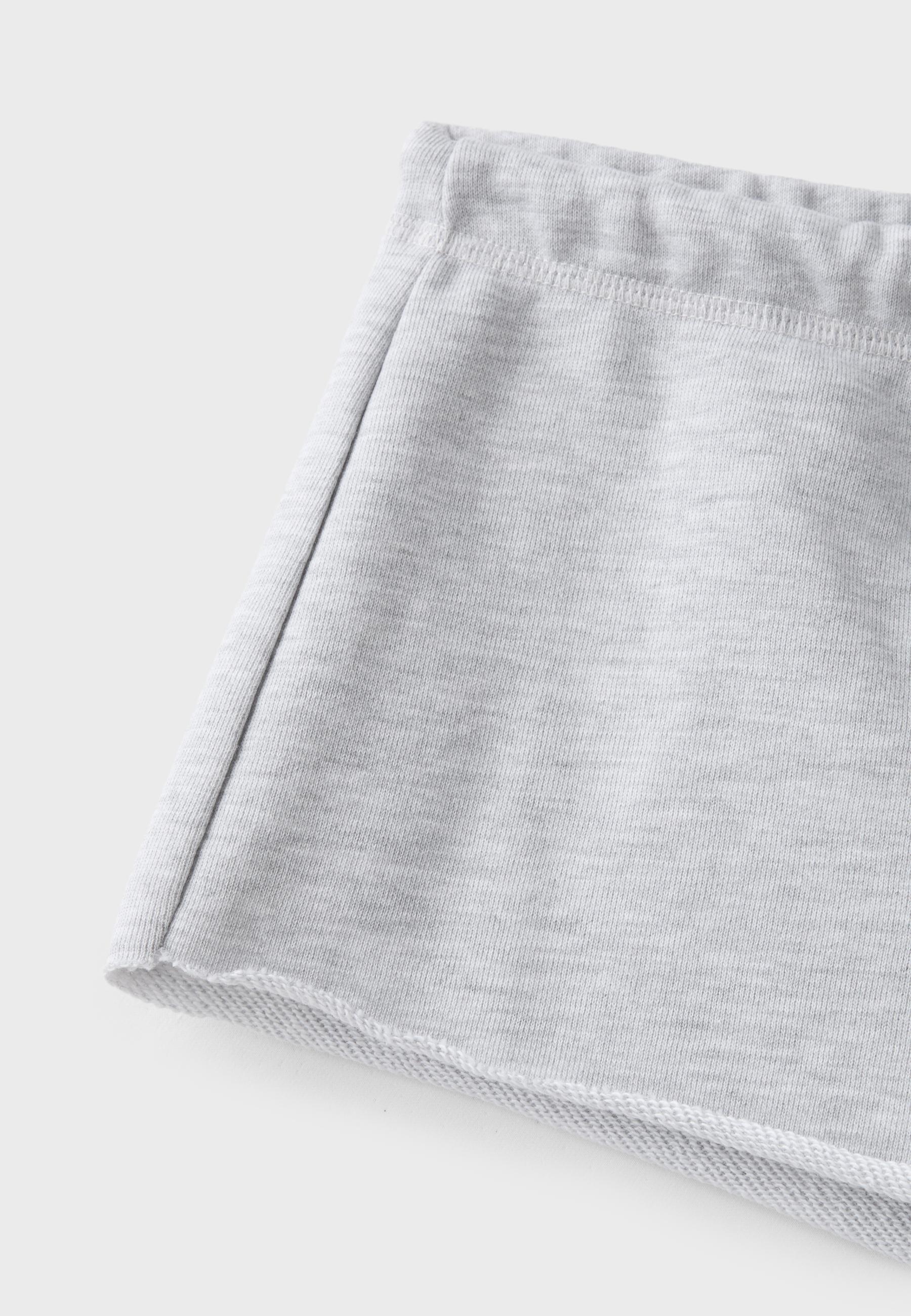 Plush mini shorts — Grey melange