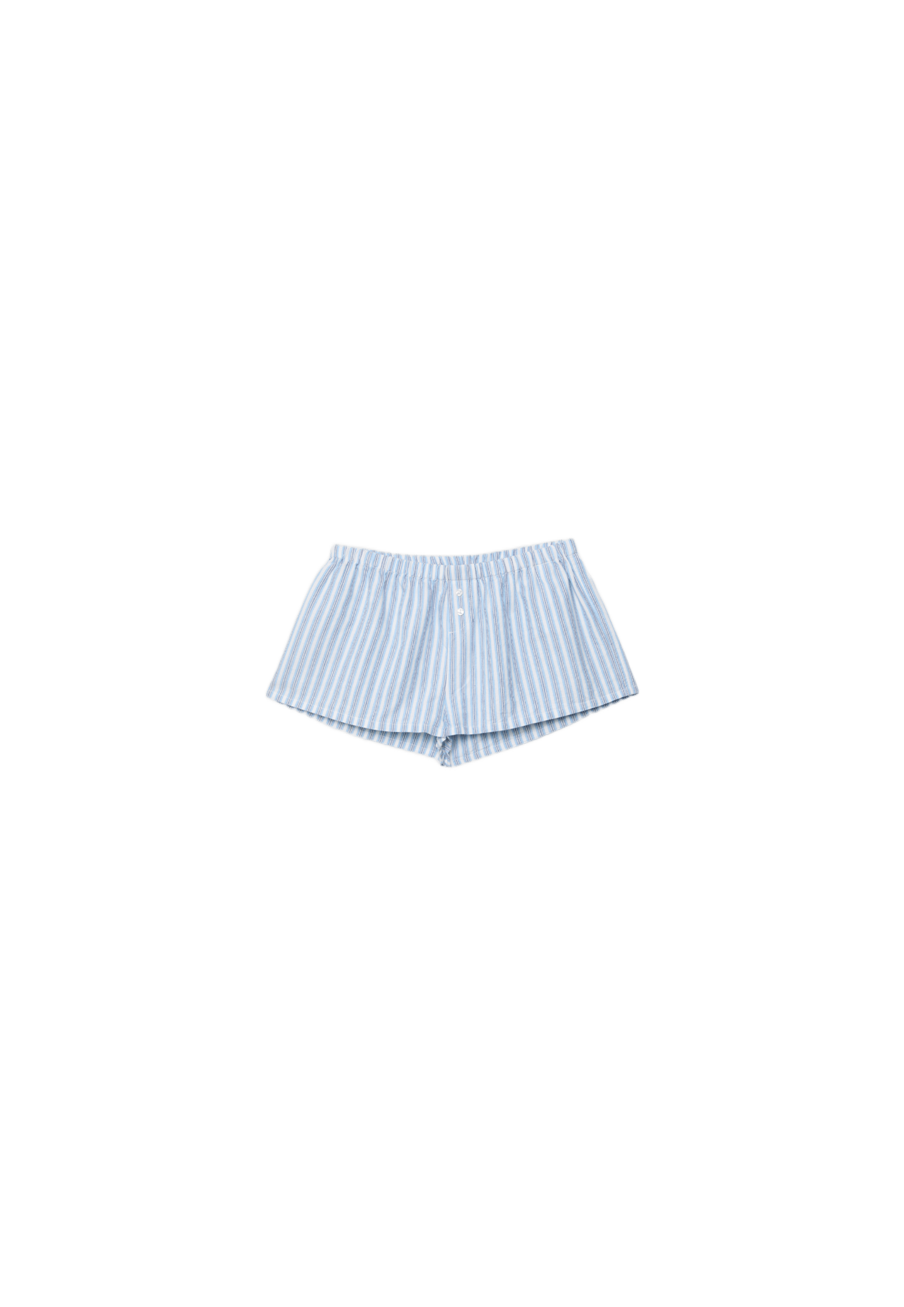 Striped button-detail shorts — Navy blue