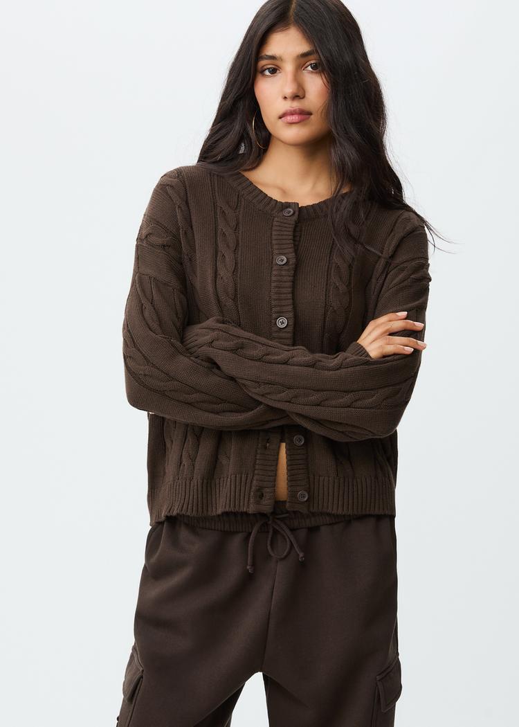 buttoned cable knit cardigan