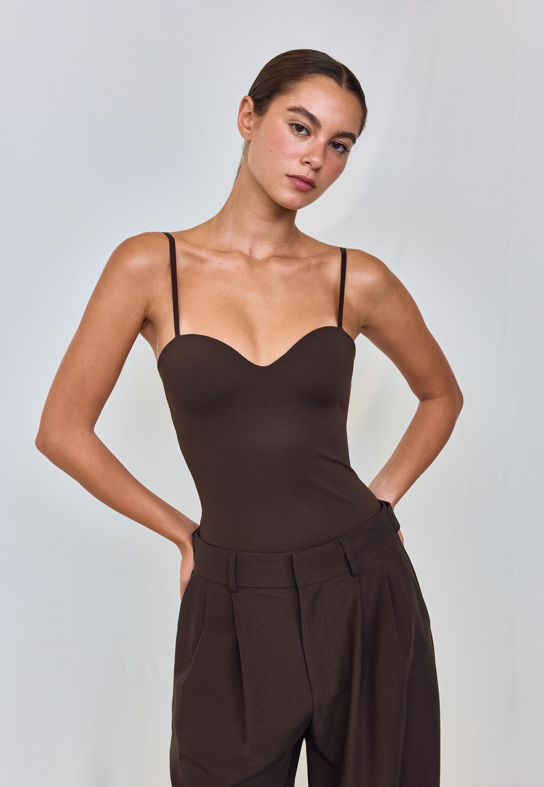 Padded cup bodysuit — Brown
