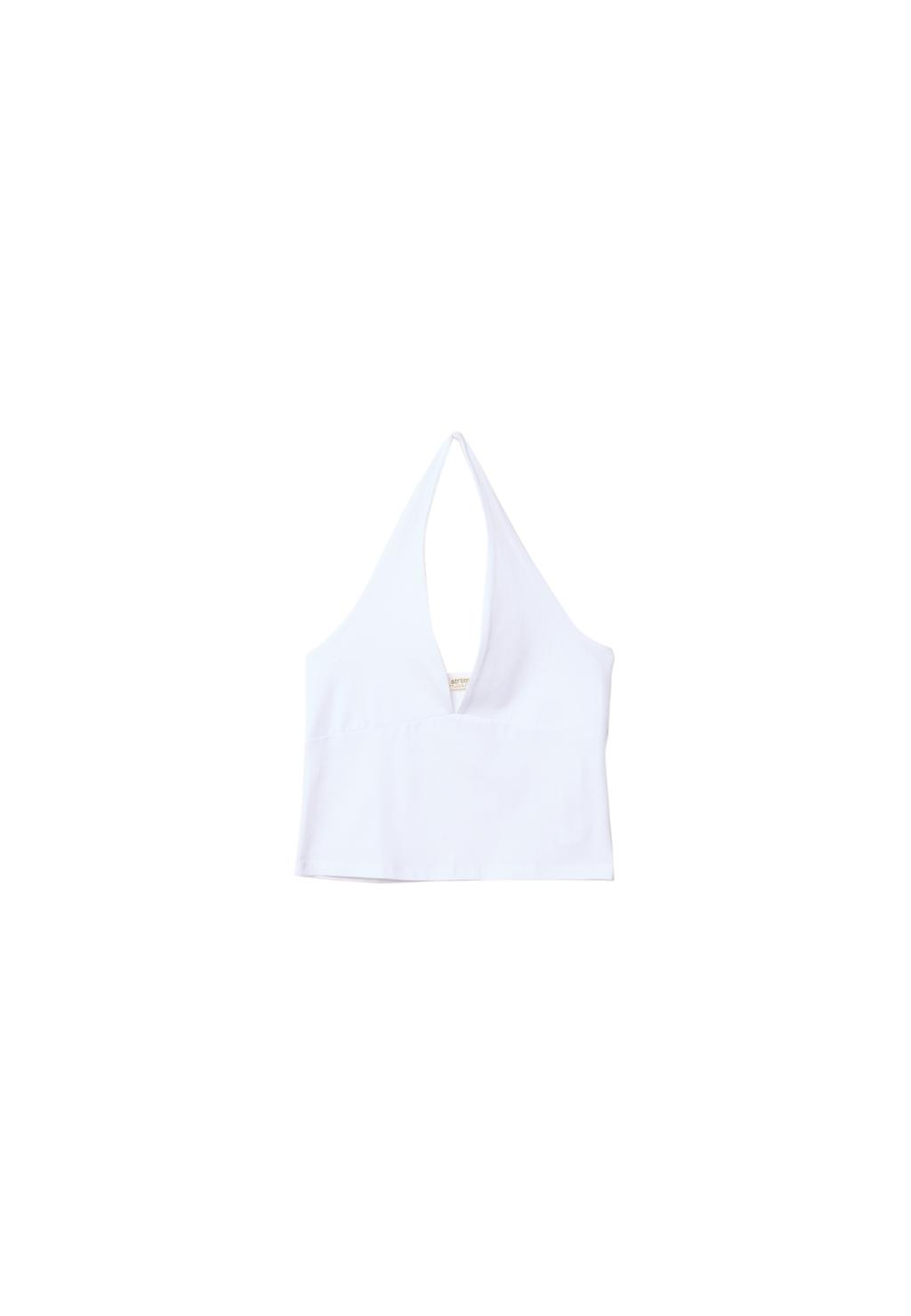 Top halter escote pico