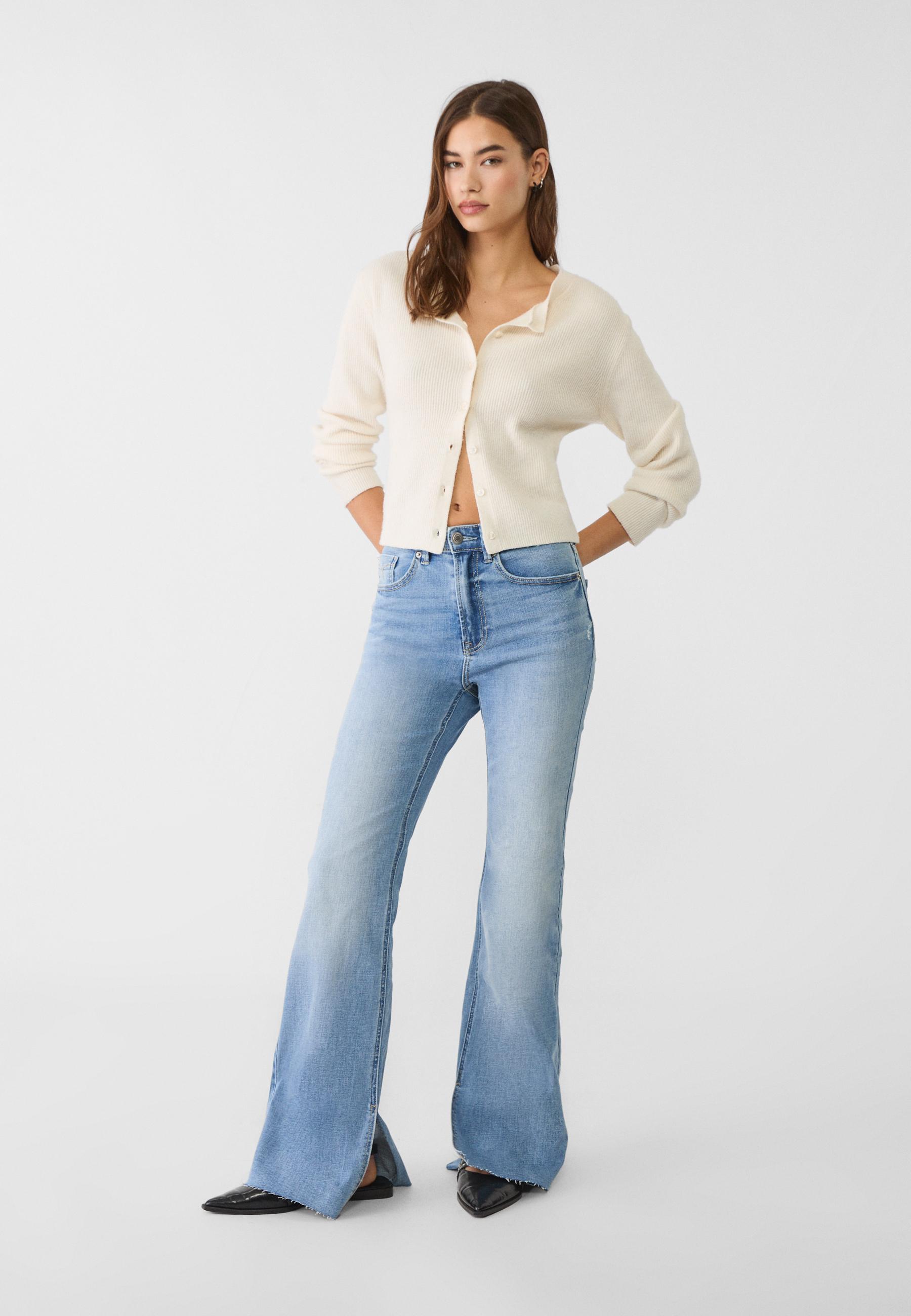 Wide Leg Pantalones Vaqueros Campana Stradivarius Vaqueros