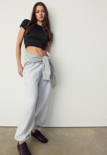 Boyfriend jogger trousers — Grey melange 1