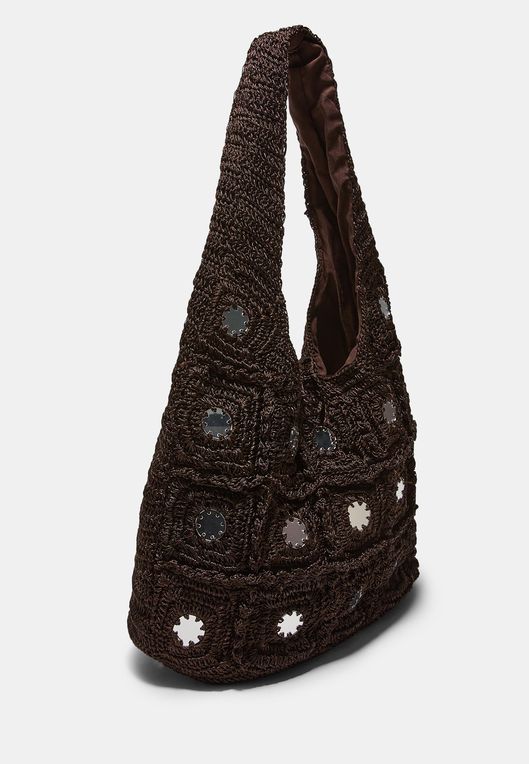 Large mirrored shoulder bag — Brown