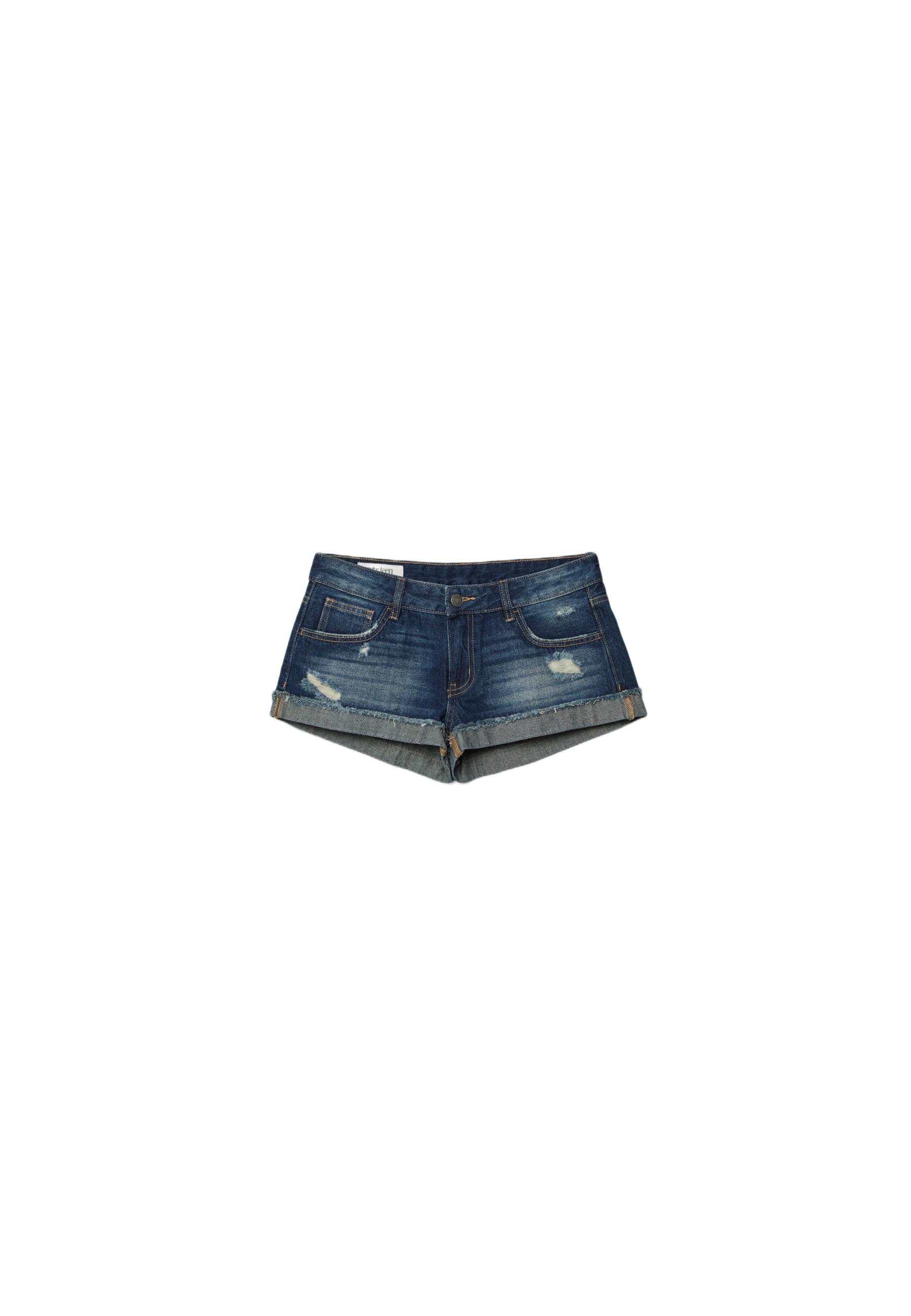 Denim shorts with stars — MEDIUM LIGHT BLUE DENIM