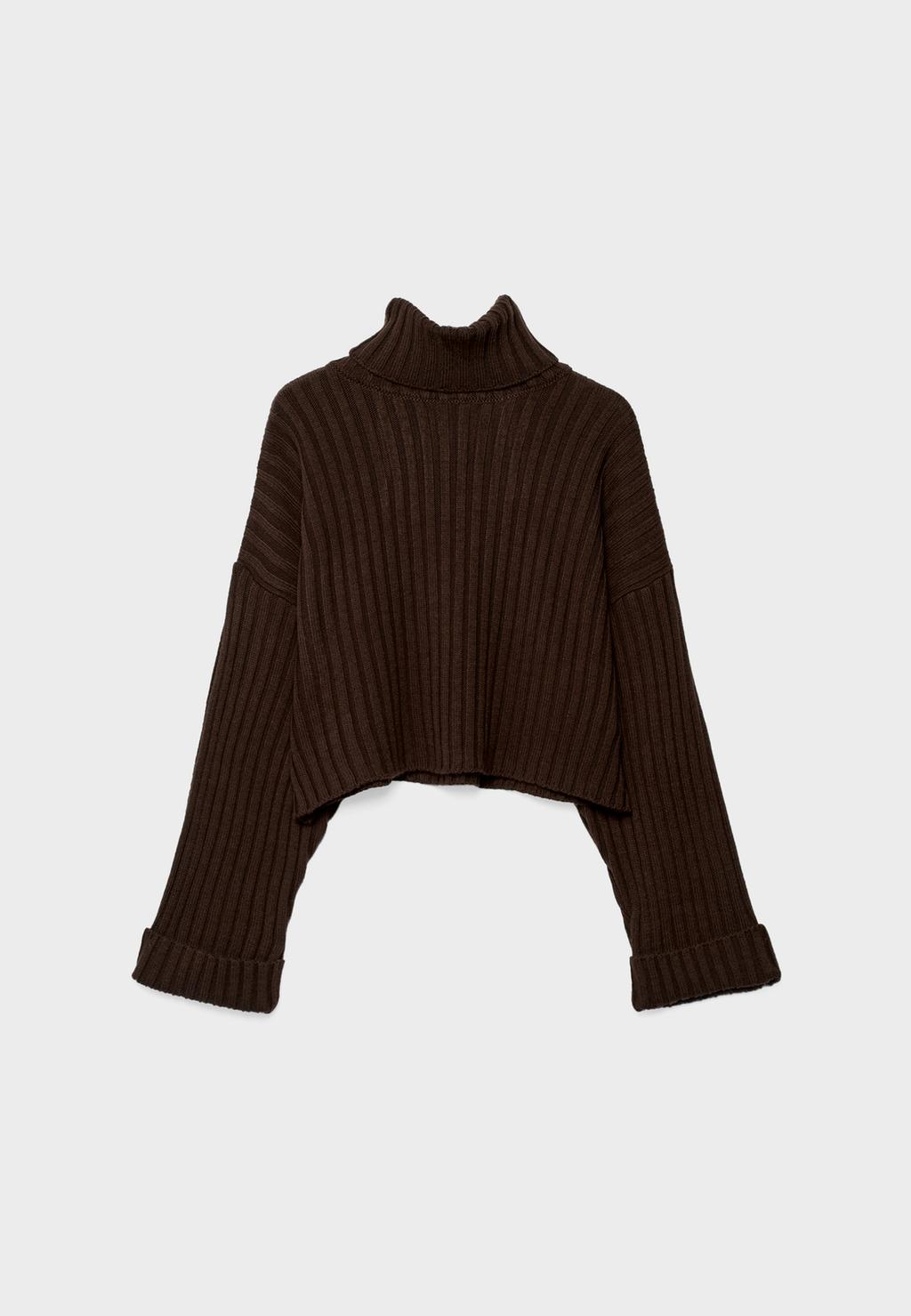 Strickpullover mit Stehkragen