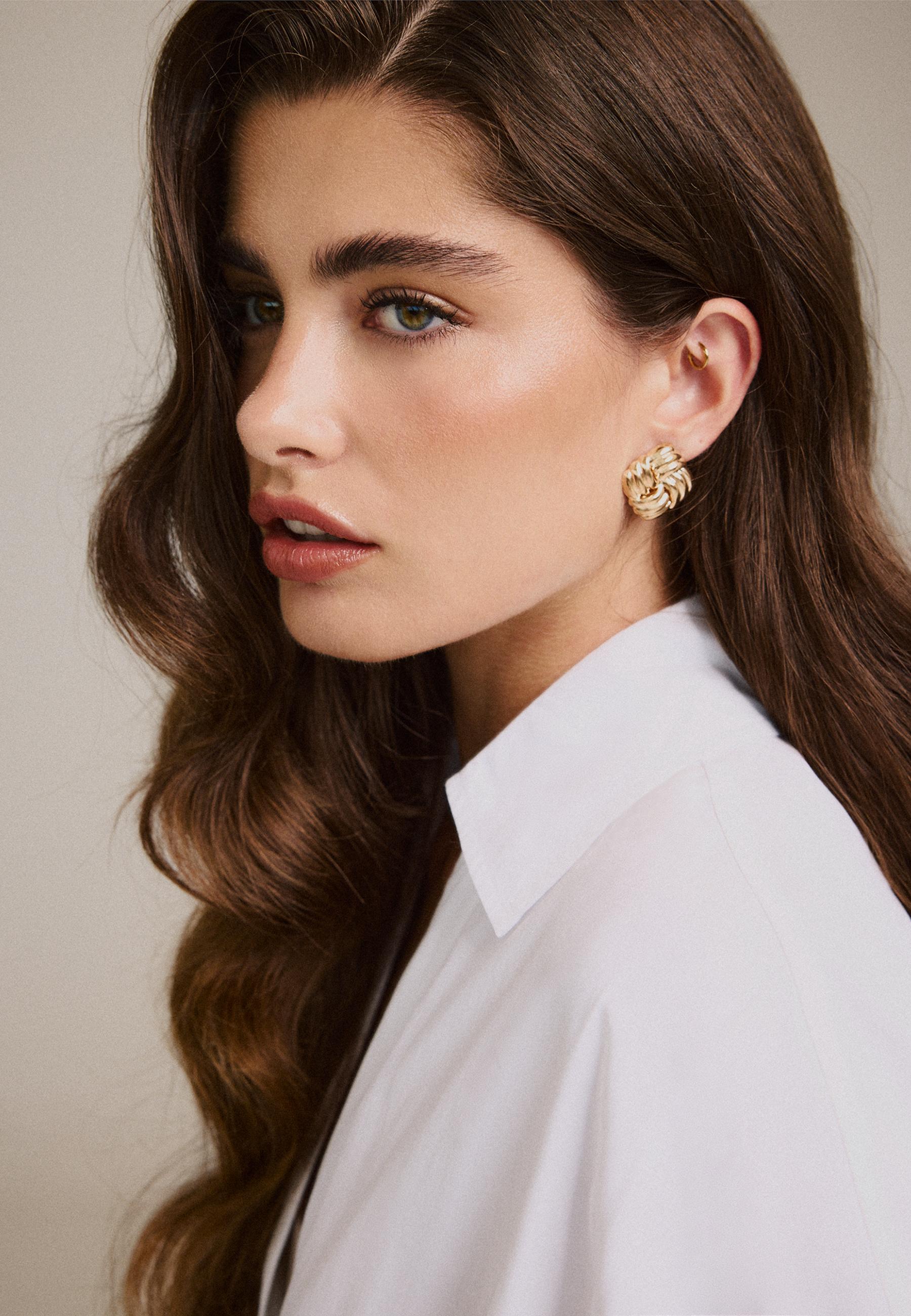 Pleated poplin shirt — White