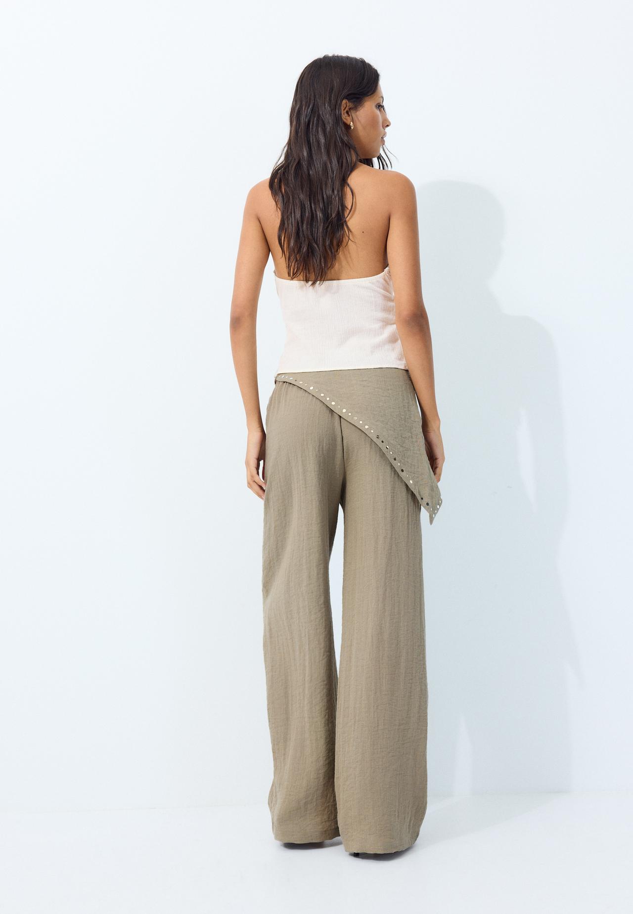 Flowing scarf trousers — Stone