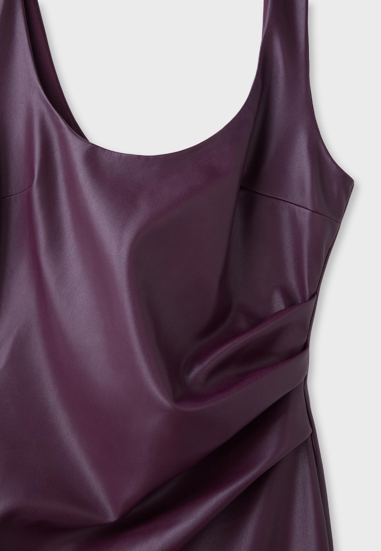 Leather effect midi dress — Purple