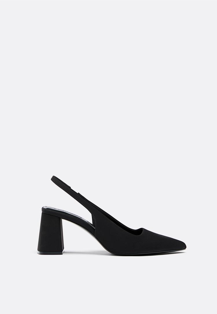 Offene Schuhe mit breitem Absatz SCHWARZ 38
