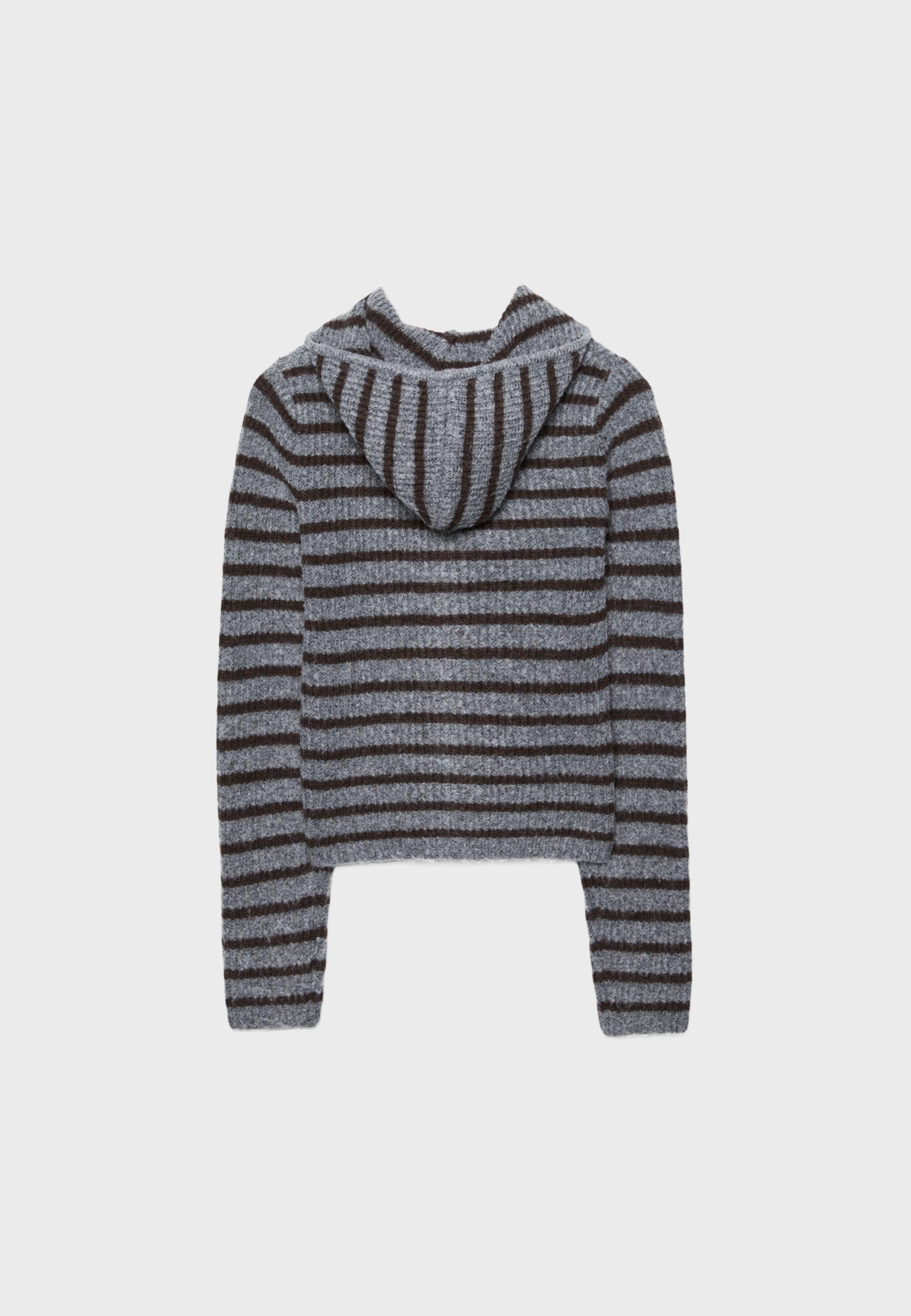 Knitted zip-up jacket — Dark grey