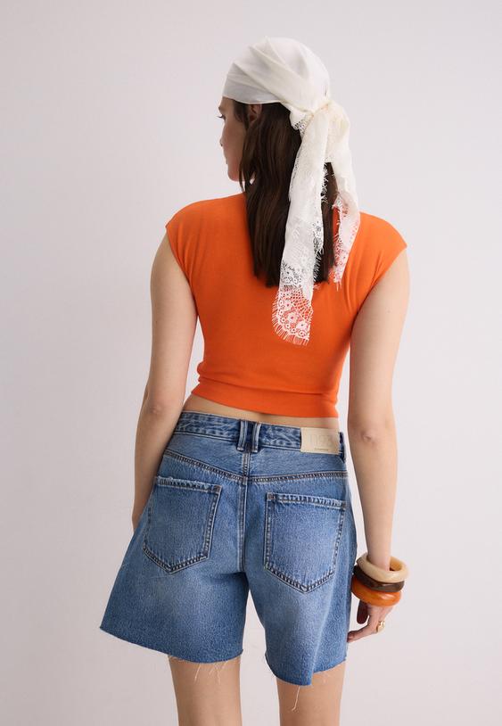 basic aansluitend cropped tshirt