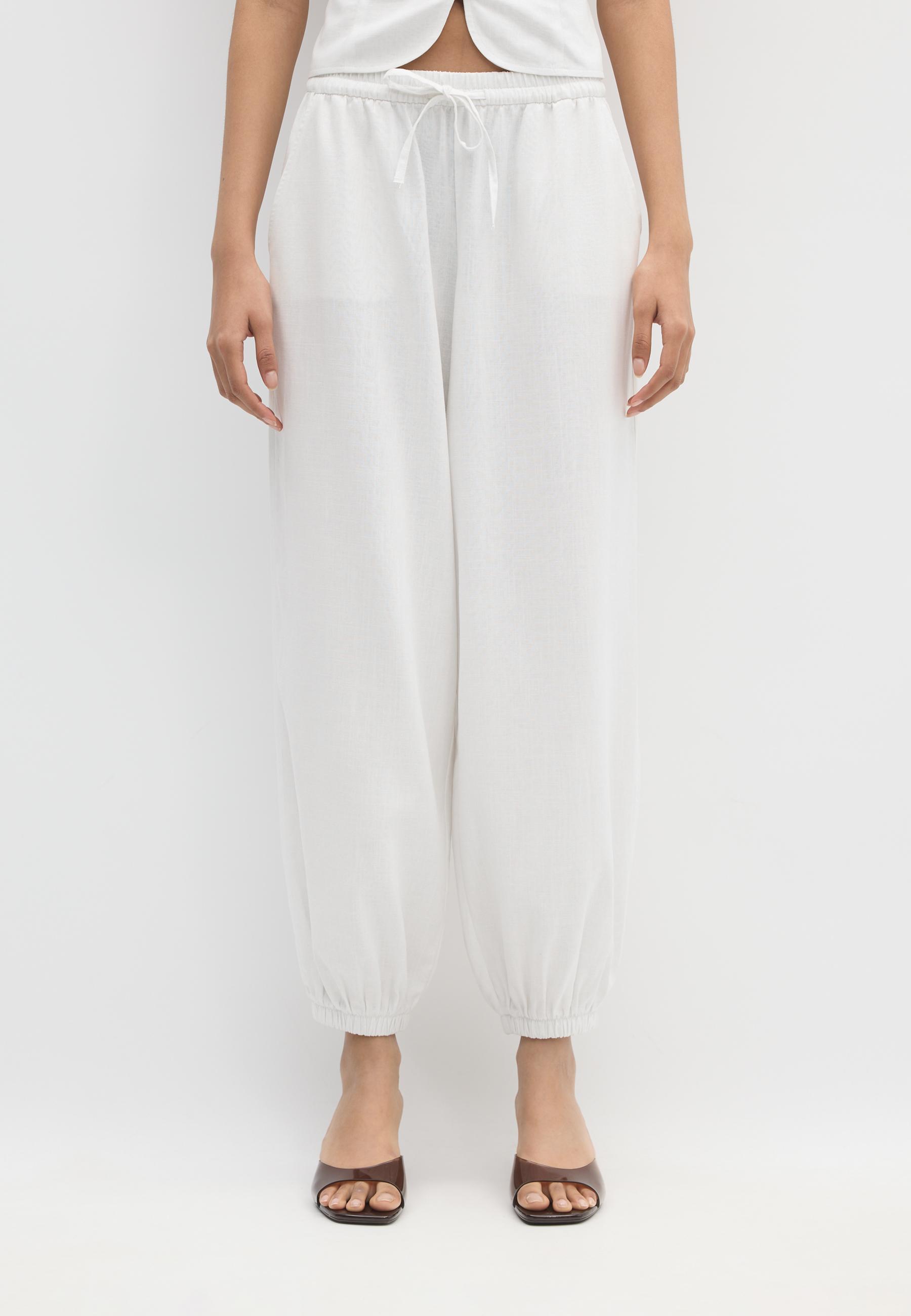 Linen-look sarouel trousers - Women's fashion | Stradivarius
