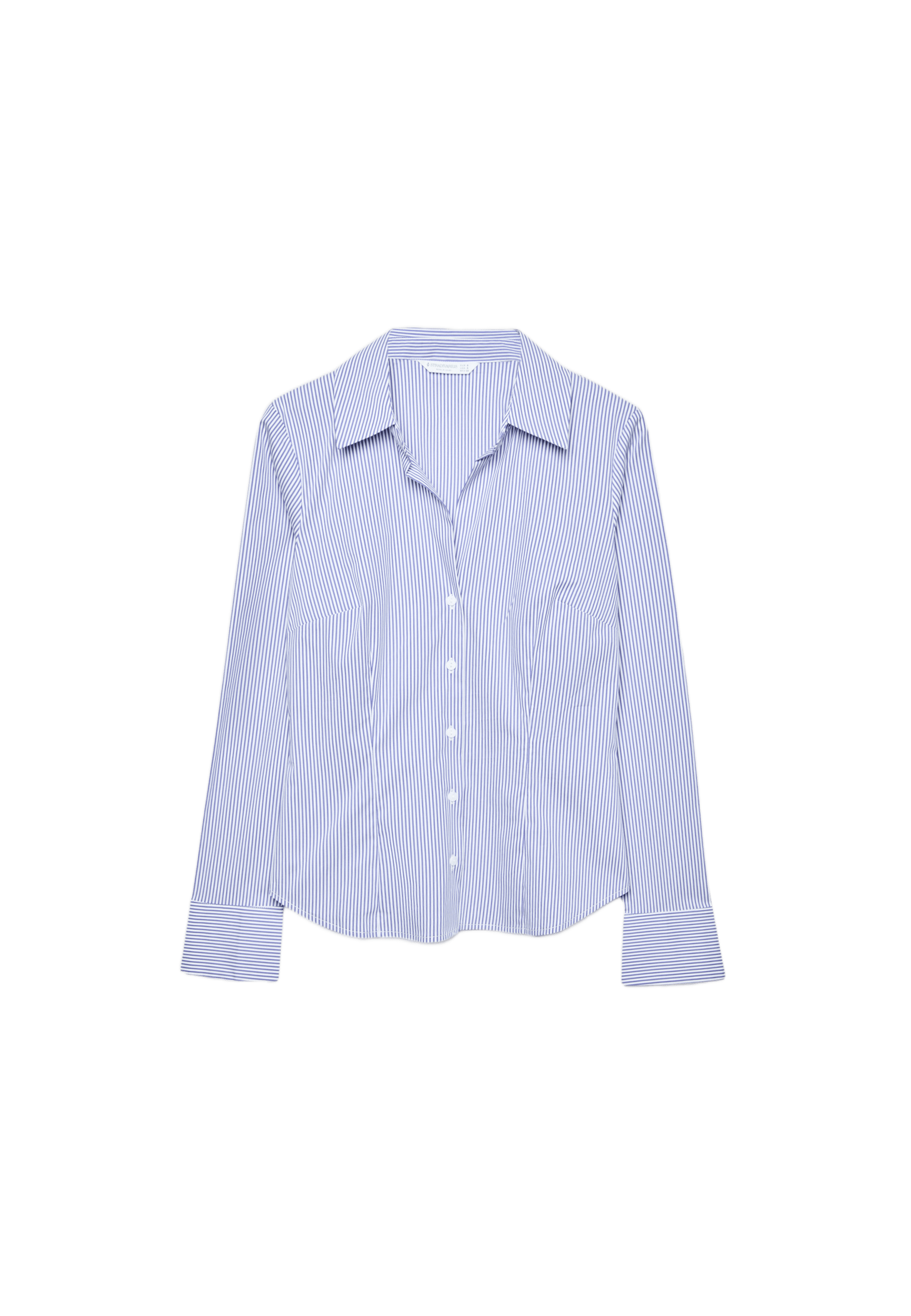 Basic, fitted çizgili gömlek - Görsel 9