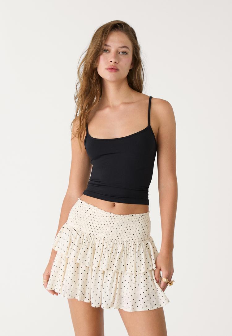 falda pantalon mini volantes
