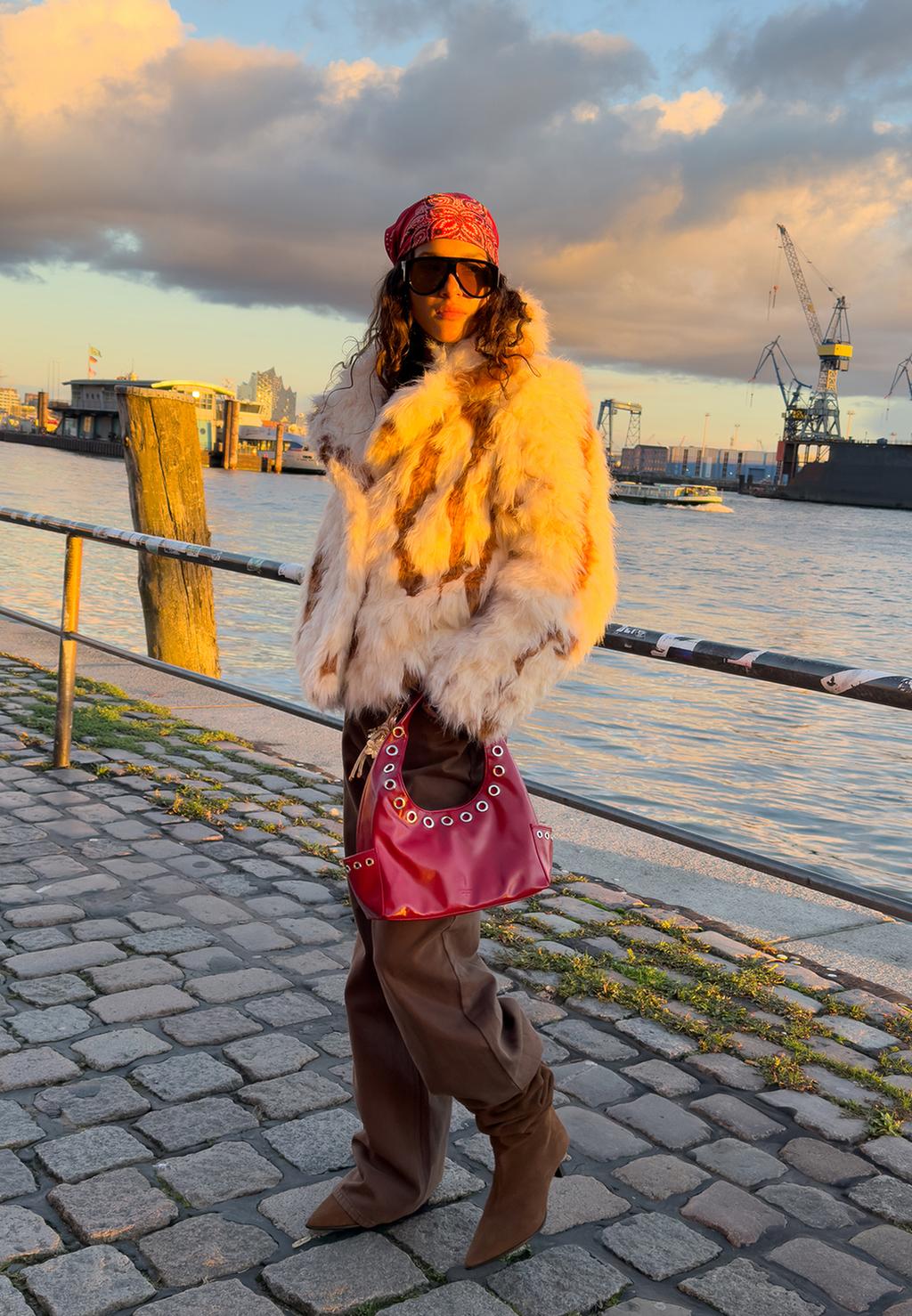 Contrast Faux Fur Jacket