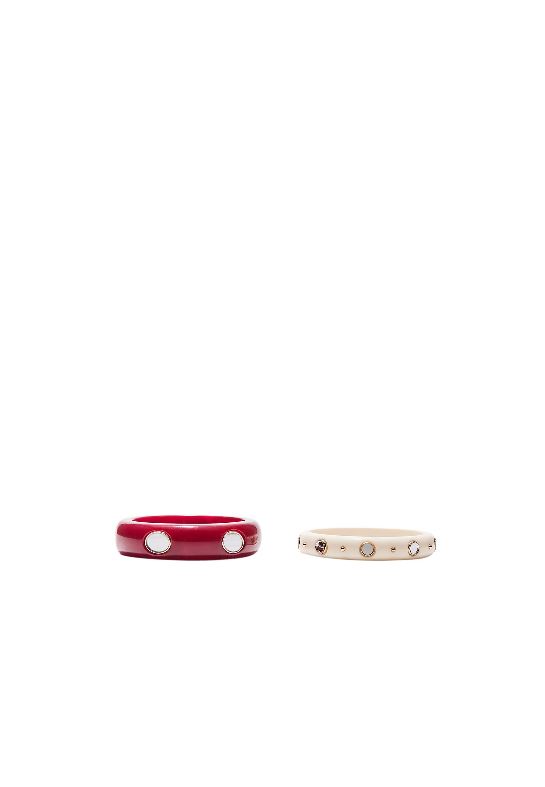 Set of 2 crystal effect bracelets — Red (alternate view)
