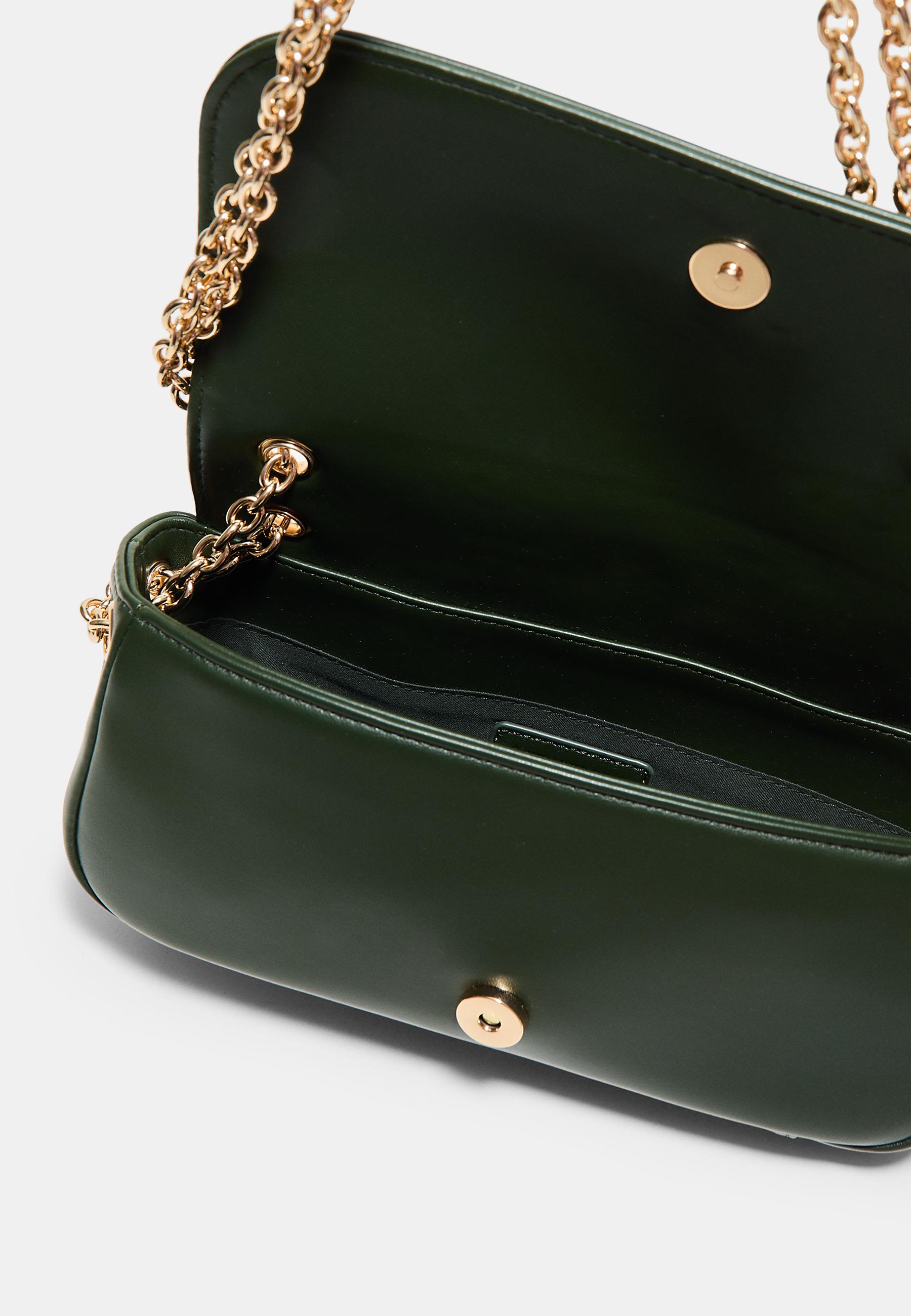 Logo chain crossbody bag — Bottle green