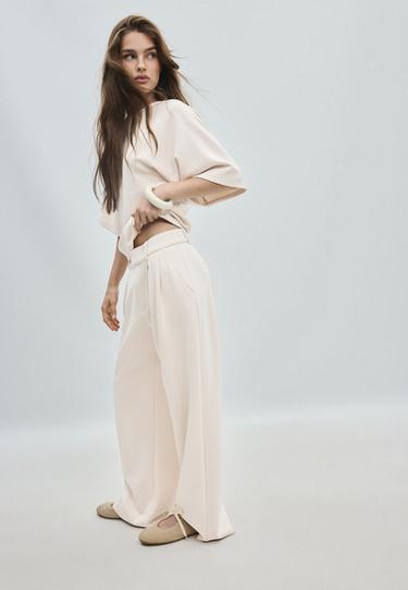 Soft-touch smart trousers — Stone 1