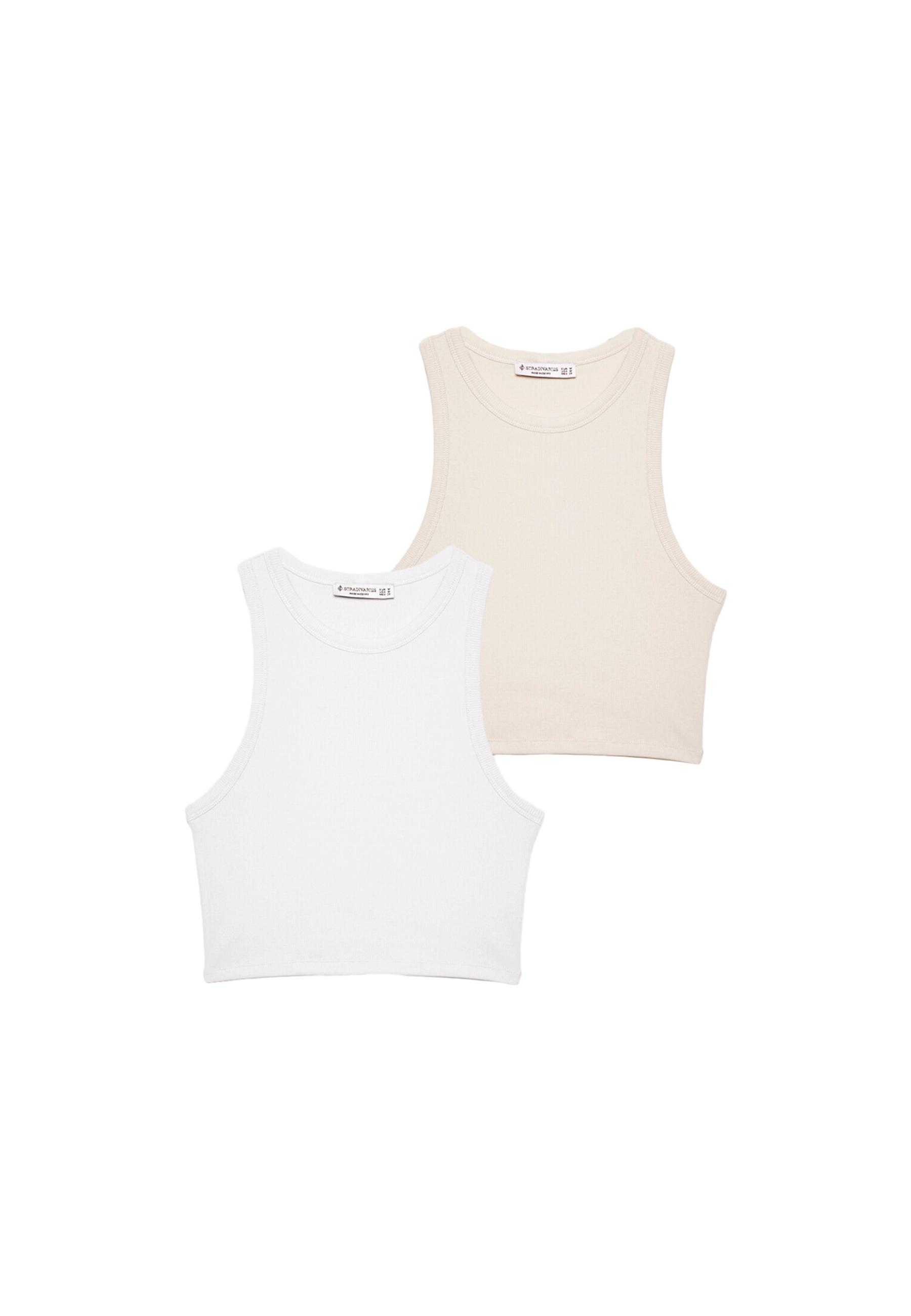 Pack of 2 basic ribbed crop tops - Women's fashion