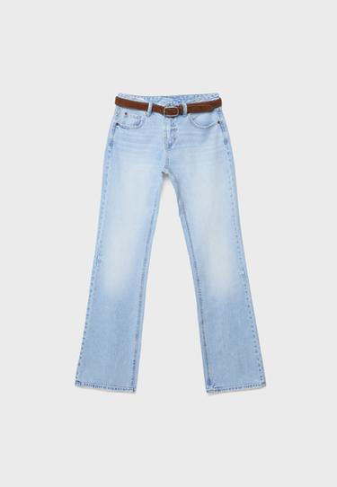 D68 kemerli bootcut jean - Görsel 13