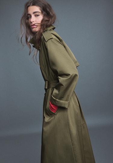 Long basic trench coat — Khaki 6