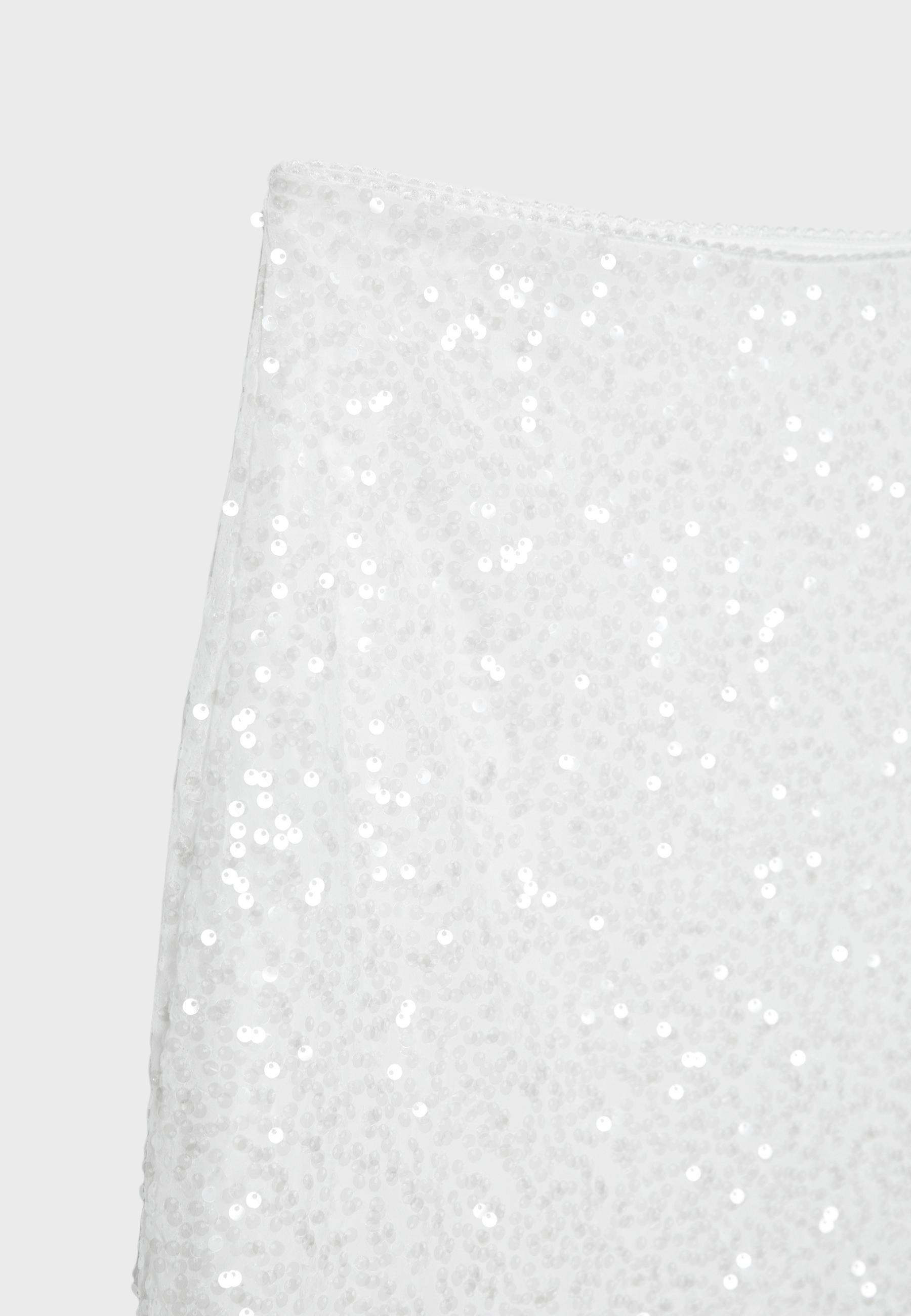 Sequin midi skirt — Ecru