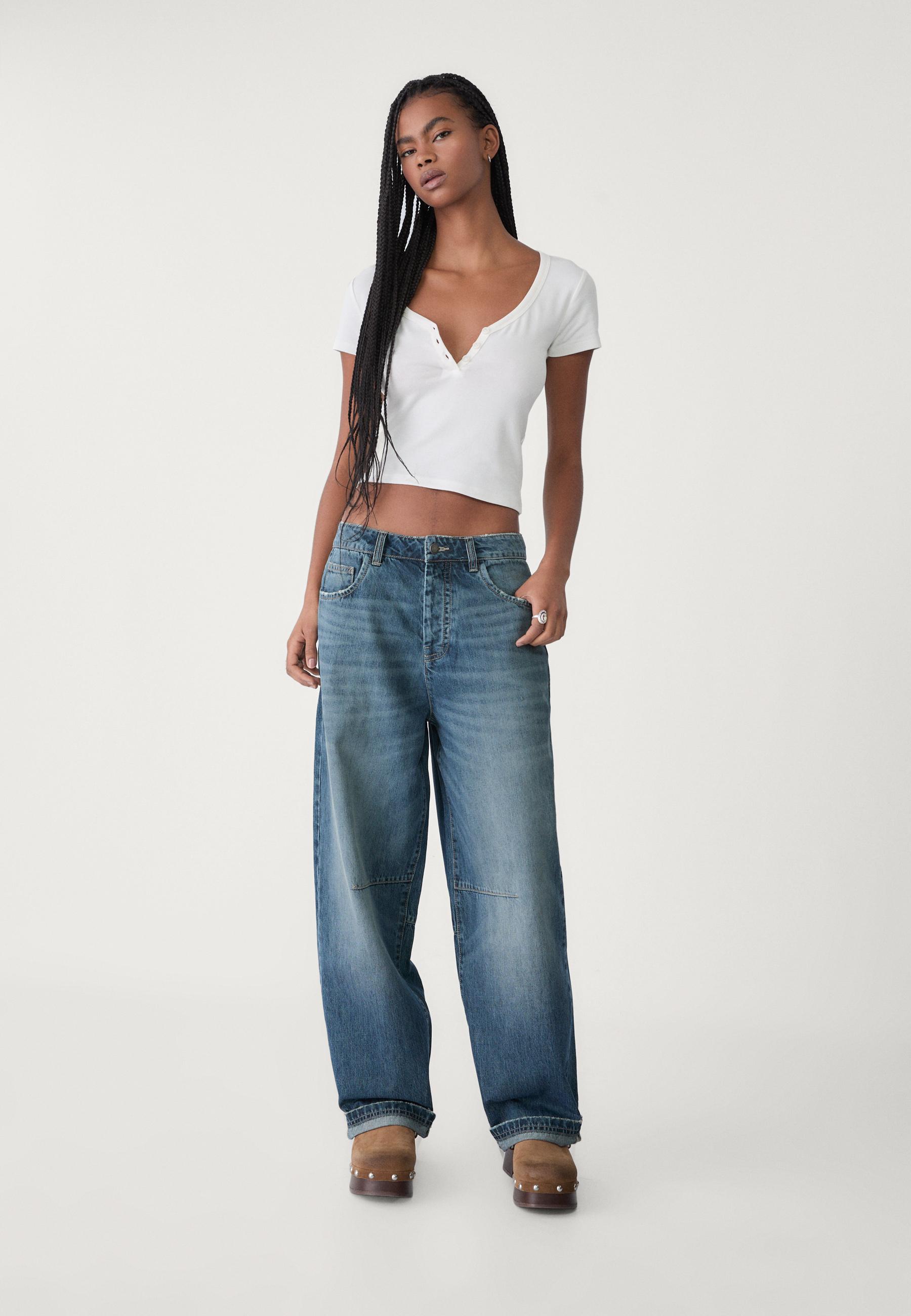 Adjustable baggy jeans - Women's fashion | Stradivarius