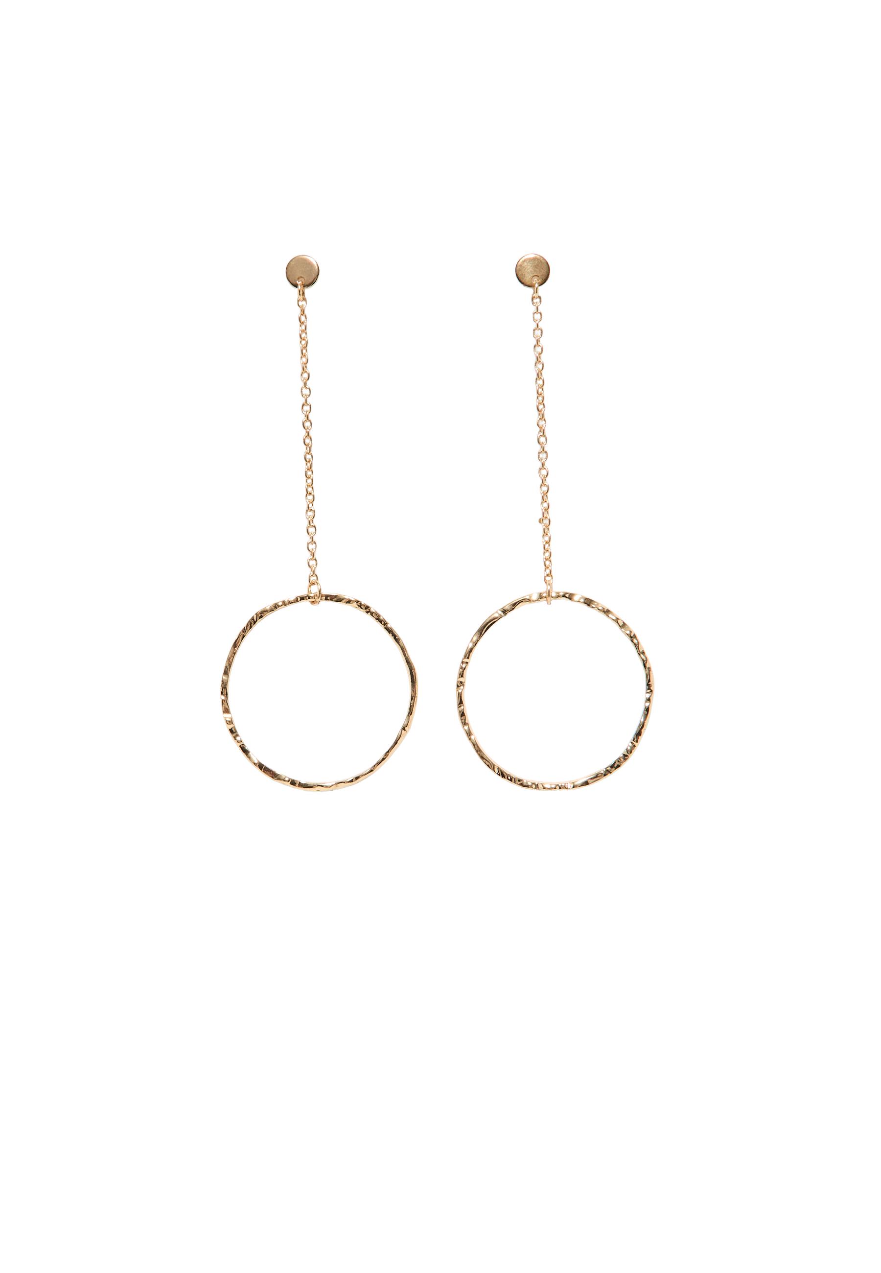 Long circle dangle earrings — Gold