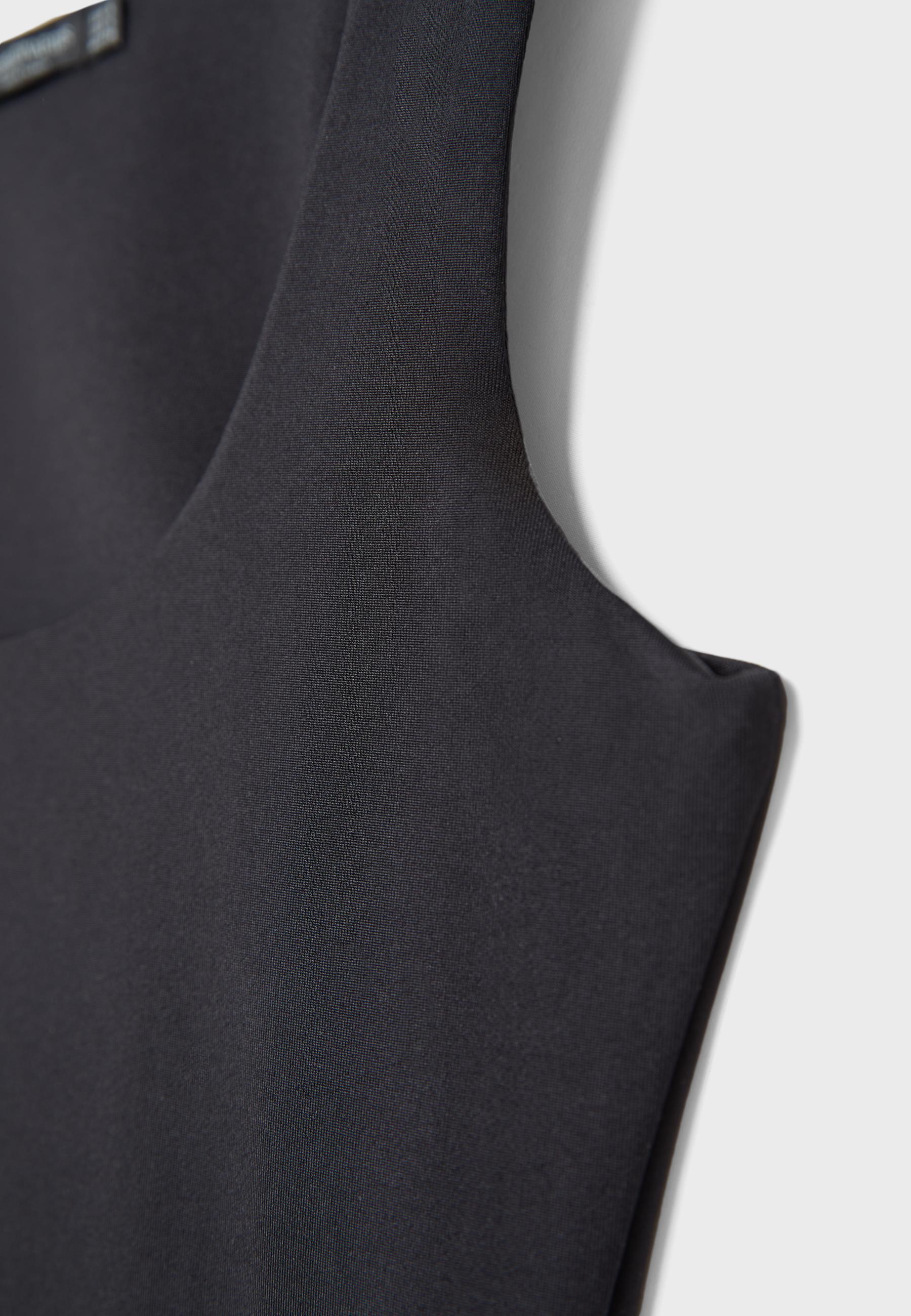 Polyamide wide-strap T-shirt — Black