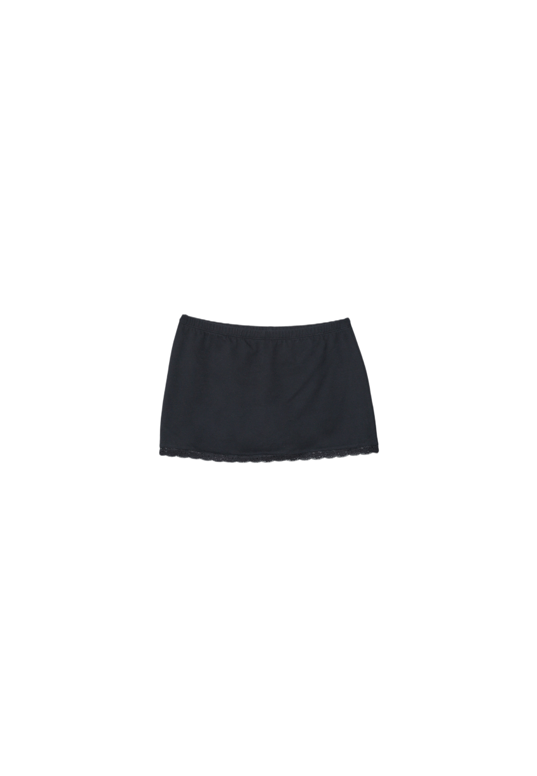 Lace trim mini skort — Black