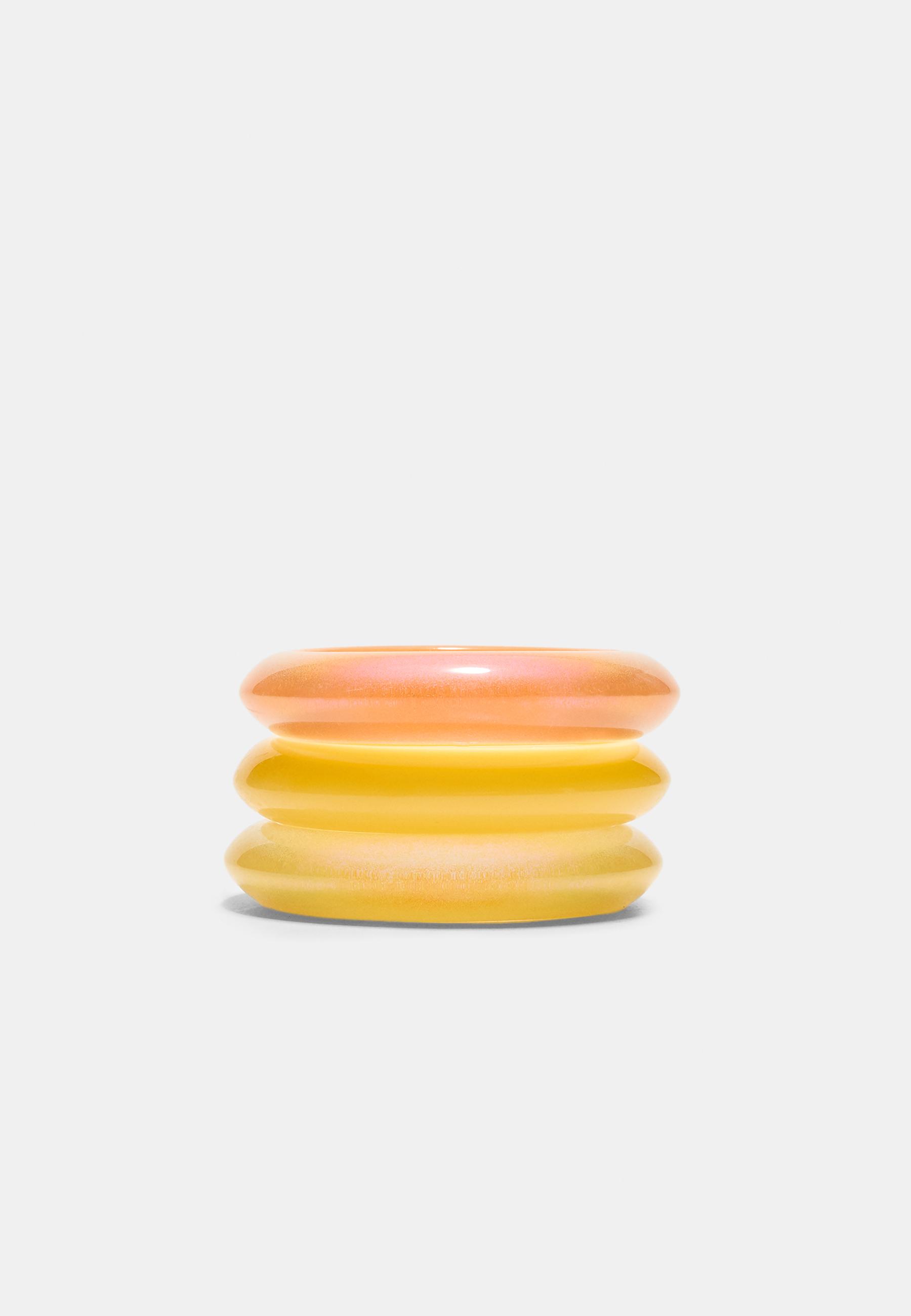 Set of 3 shimmery acetate bracelets — Orange