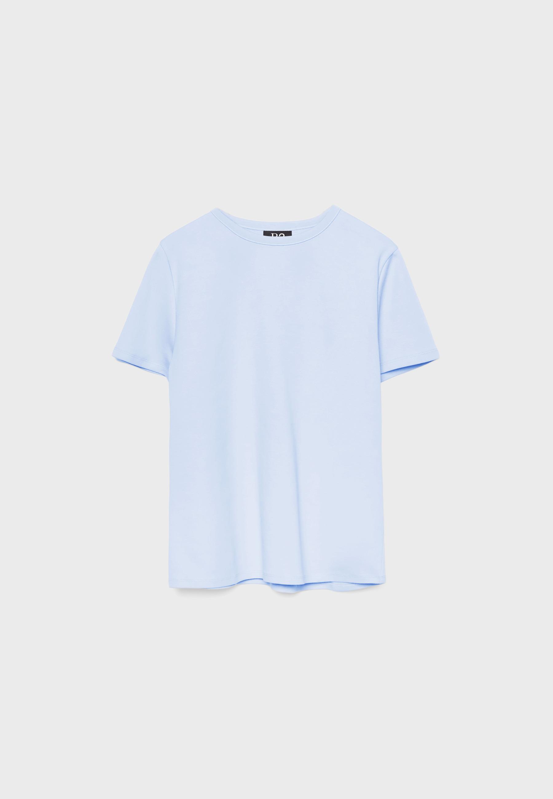 B02 Soft-touch regular basic T-shirt — Sky blue